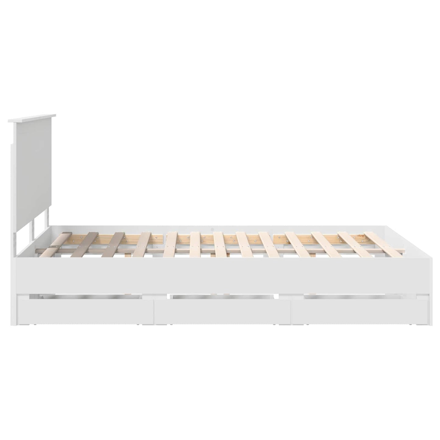 Bedframe Met Lade Met Opslag 140 X 200 Cm Ingenieurshout 140 x 190 cm Wit