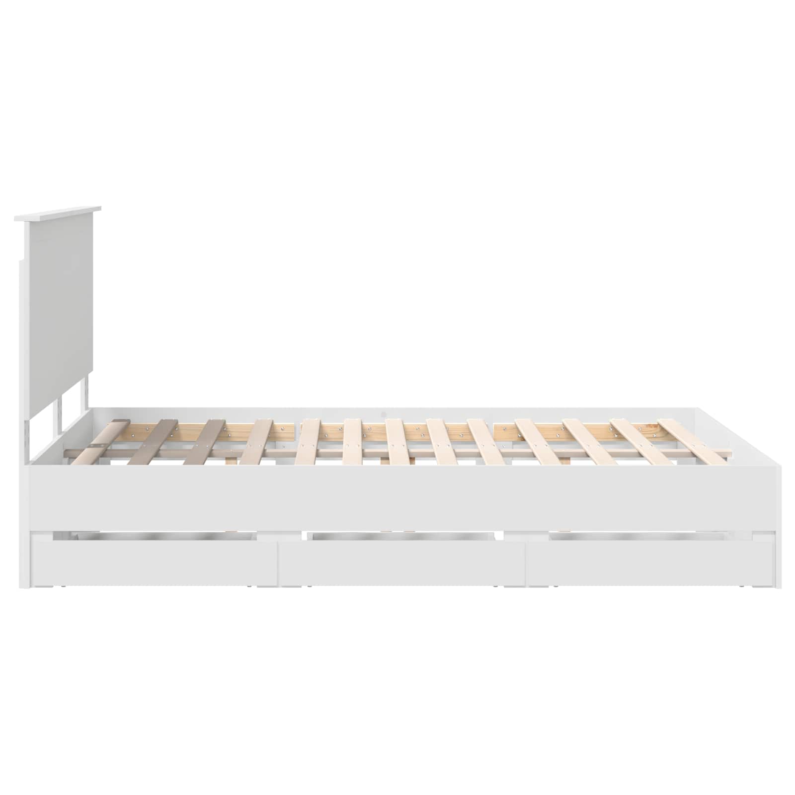 Bedframe Met Lade Met Opslag 140 X 200 Cm Ingenieurshout 140 x 190 cm Wit