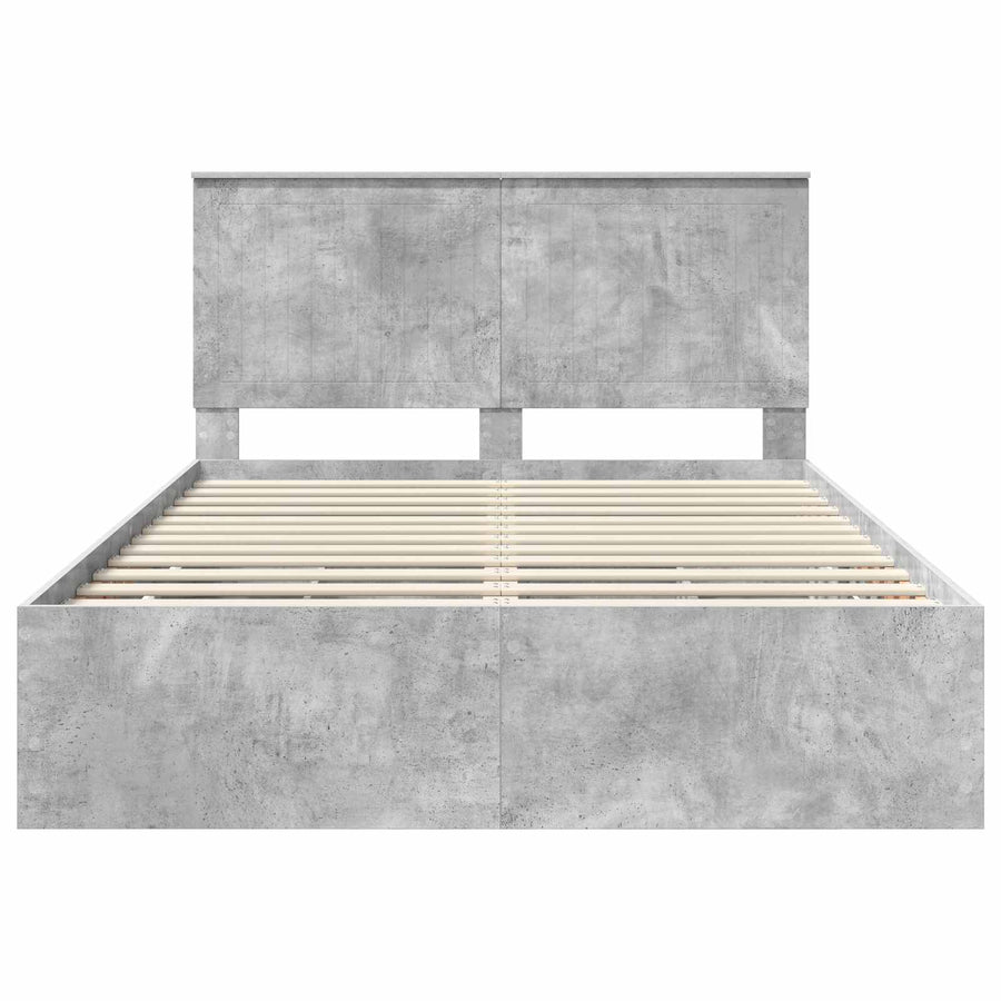 Bedframe Met Lade Beton Grijs 140 X 200 Cm Ingenieurshout 140 x 190 cm Betongrijs