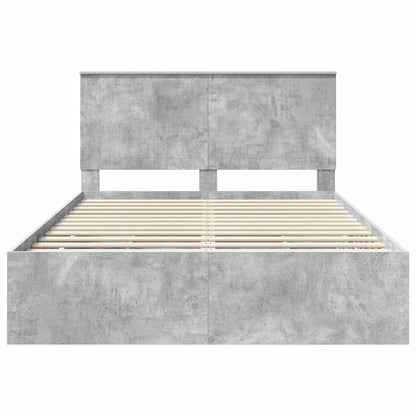 Bedframe Met Lade Beton Grijs Ingenieurshout 135 x 190 cm Betongrijs
