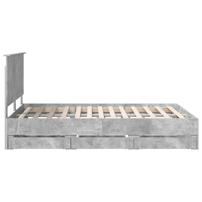 Bedframe Met Lade Beton Grijs Ingenieurshout 135 x 190 cm Betongrijs