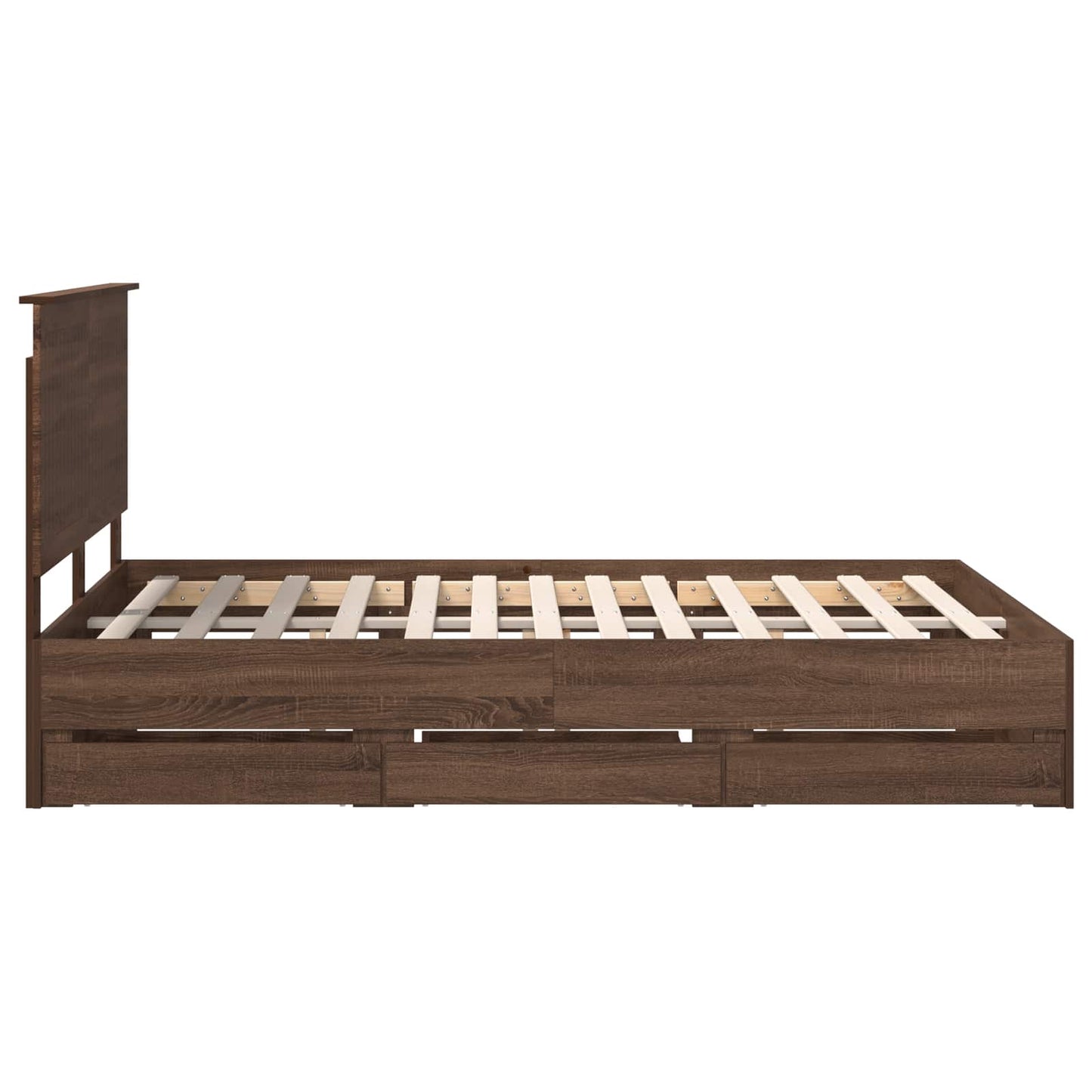 Bedframe Met Lade Bruin Eiken Ingenieurshout 135 x 190 cm bruin eikenkleur