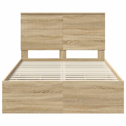 Bedframe Met Lade 120 X 190 Cm Ingenieurshout 120 x 200 cm Sonoma eiken
