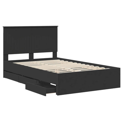Bedframe Met Lade Met Opslag 120 X 200 Cm Ingenieurshout 120 x 190 cm Zwart