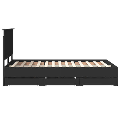 Bedframe Met Lade Met Opslag 120 X 200 Cm Ingenieurshout 120 x 190 cm Zwart