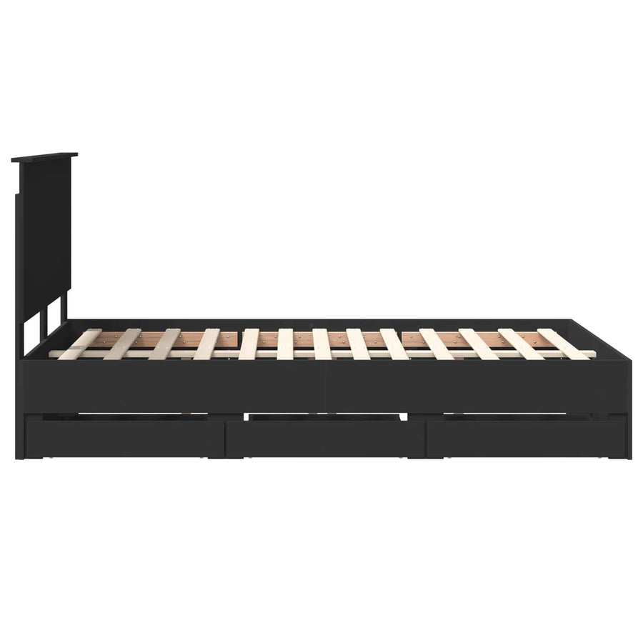 Bedframe Met Lade Met Opslag 120 X 200 Cm Ingenieurshout 120 x 190 cm Zwart