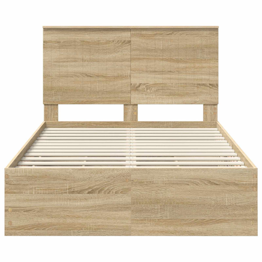 Bedframe Met Lade 120 X 200 Cm Ingenieurshout 120 x 190 cm Sonoma eiken