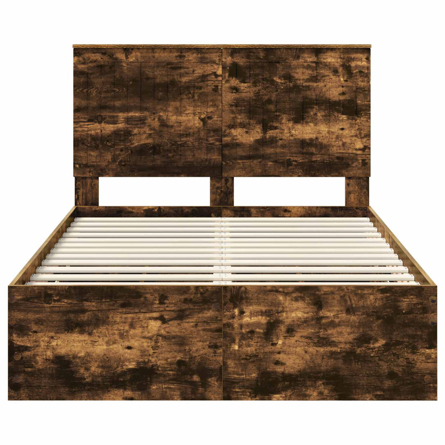 Bedframe Met Lade 120 X 200 Cm Ingenieurshout 120 x 190 cm Gerookt eiken