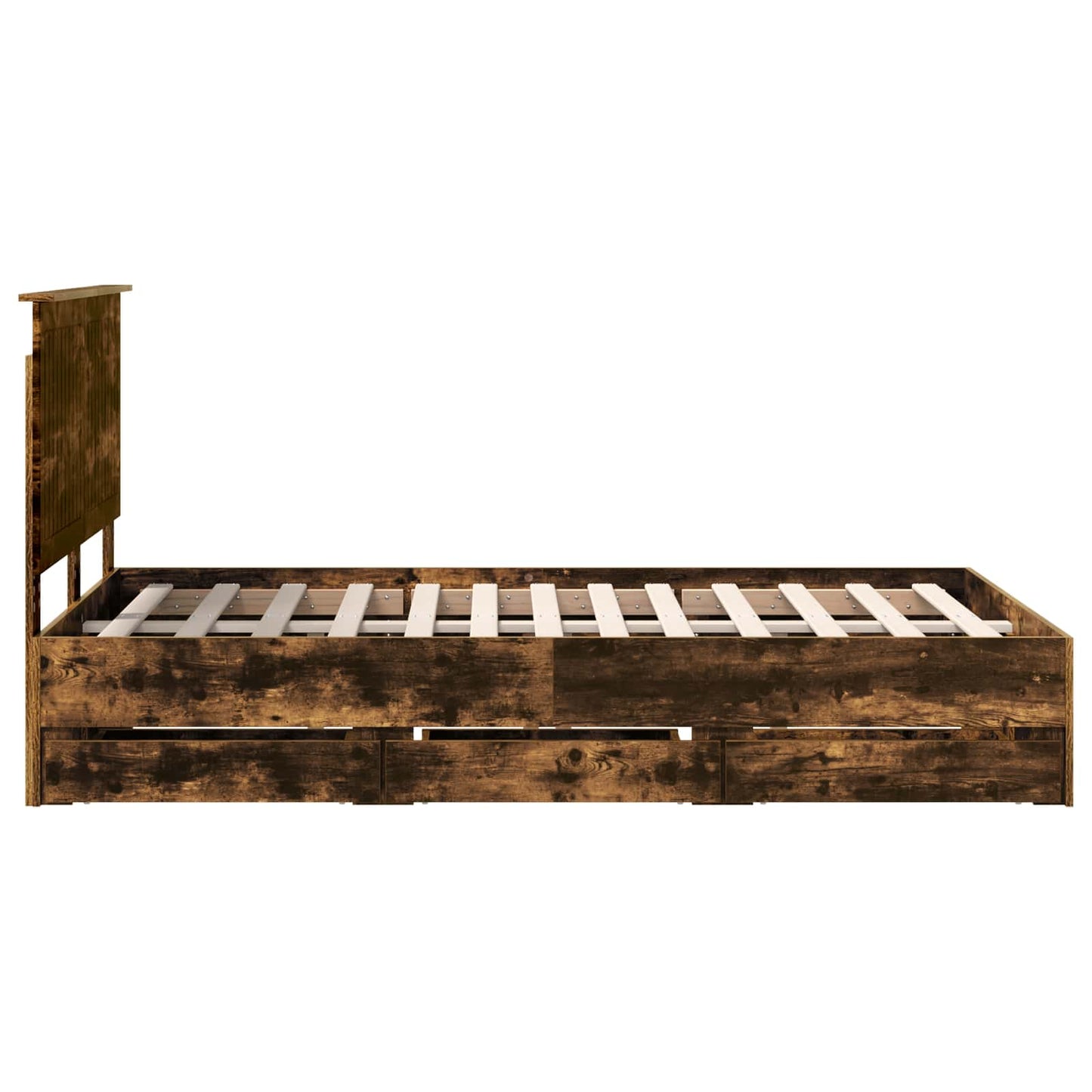 Bedframe Met Lade 120 X 200 Cm Ingenieurshout 120 x 190 cm Gerookt eiken