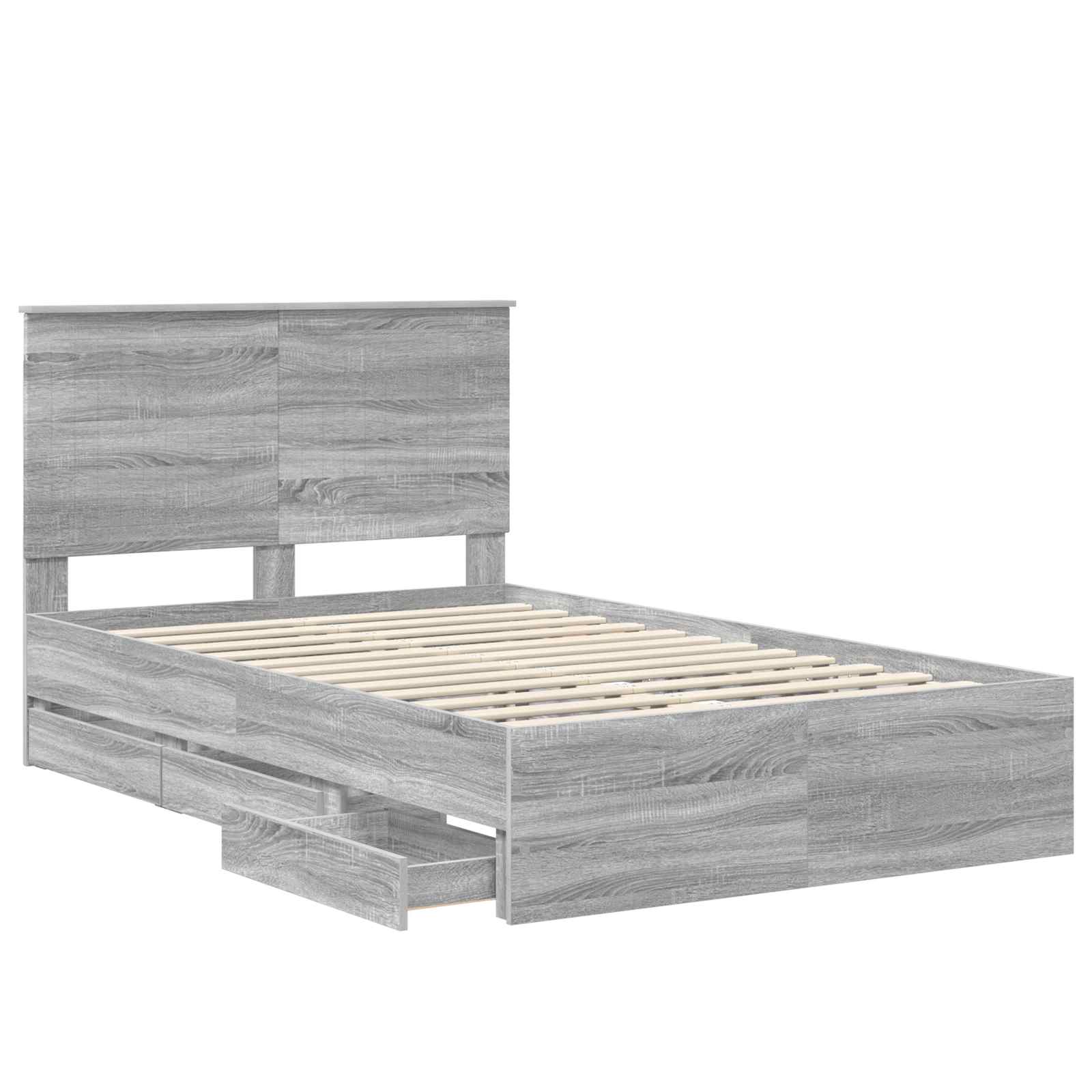 Bedframe Met Lade 120 X 200 Cm Ingenieurshout 120 x 190 cm Grijs sonoma