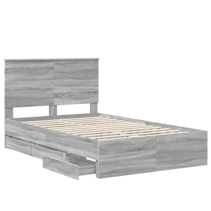 Bedframe Met Lade 120 X 200 Cm Ingenieurshout 120 x 190 cm Grijs sonoma