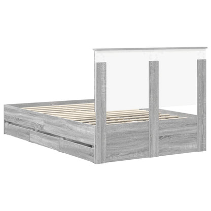 Bedframe Met Lade 120 X 200 Cm Ingenieurshout 120 x 190 cm Grijs sonoma