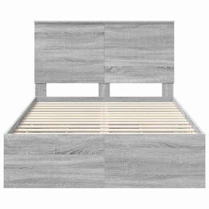 Bedframe Met Lade 120 X 200 Cm Ingenieurshout 120 x 190 cm Grijs sonoma