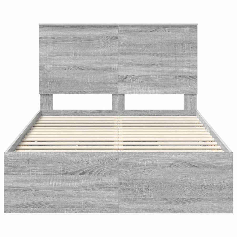 Bedframe Met Lade 120 X 200 Cm Ingenieurshout 120 x 190 cm Grijs sonoma