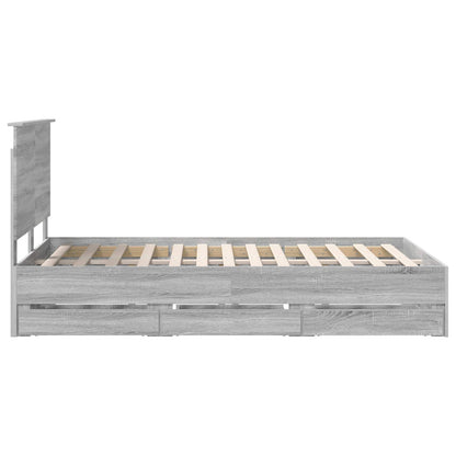 Bedframe Met Lade 120 X 200 Cm Ingenieurshout 120 x 190 cm Grijs sonoma