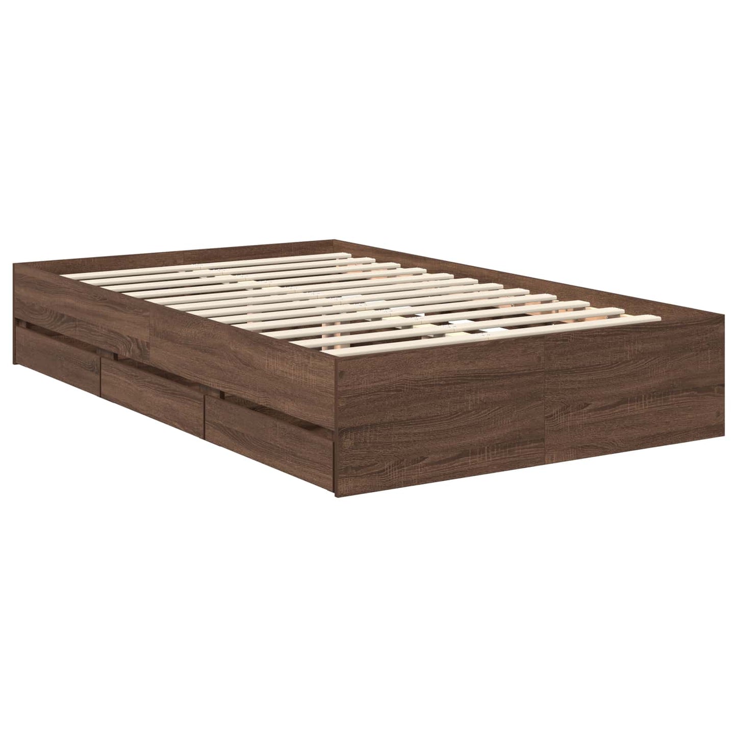 Bedframe Met Lade Bruin Eiken 120 X 200 Cm Ingenieurshout 120 x 190 cm bruin eikenkleur