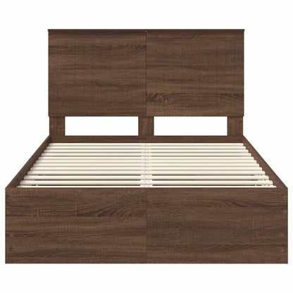 Bedframe Met Lade Bruin Eiken 120 X 200 Cm Ingenieurshout 120 x 190 cm bruin eikenkleur