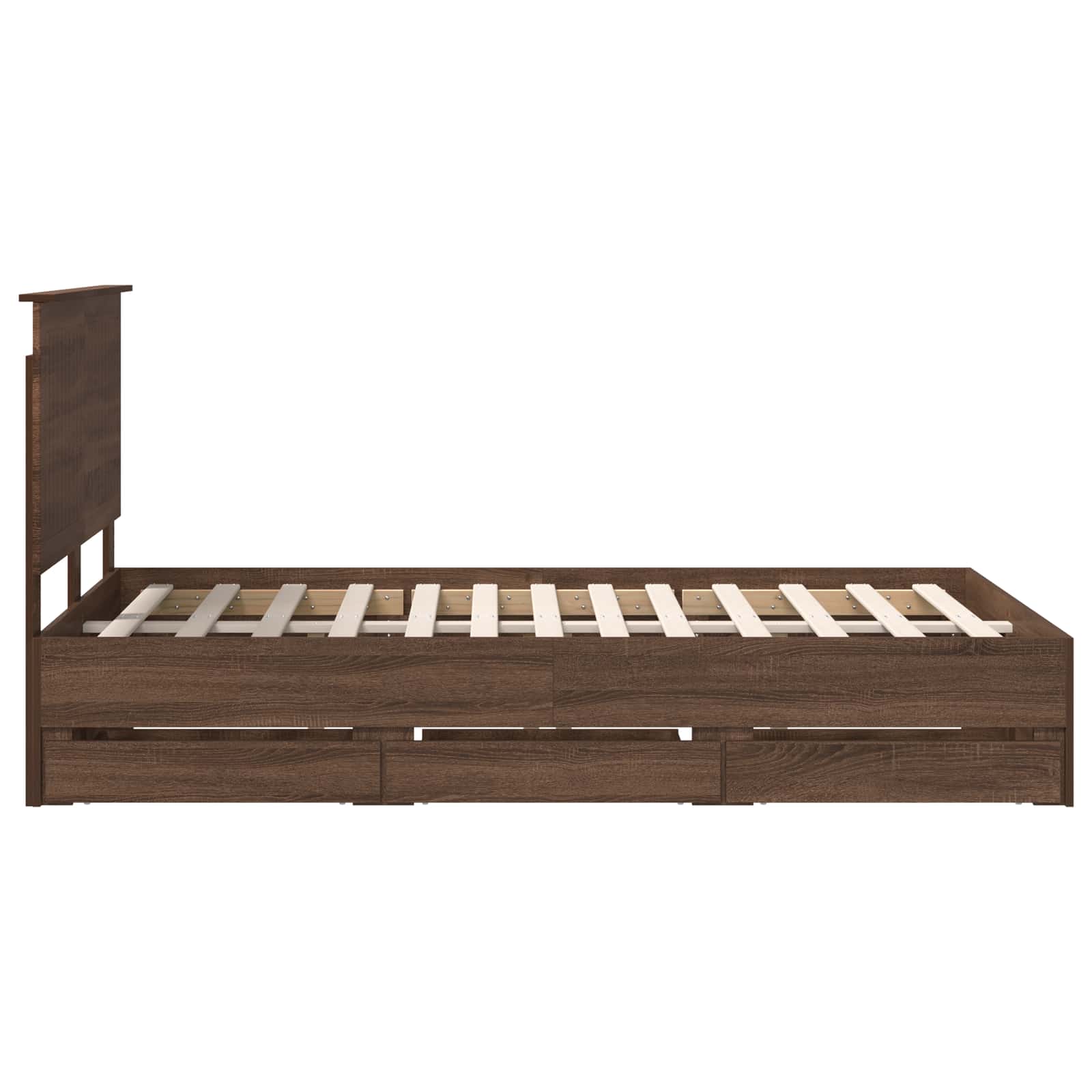 Bedframe Met Lade Bruin Eiken 120 X 200 Cm Ingenieurshout 120 x 190 cm bruin eikenkleur