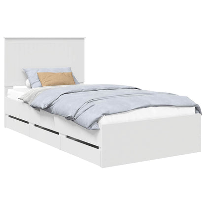 Bedframe Met Lade Met Opslag Ingenieurshout 100 x 200 cm Wit
