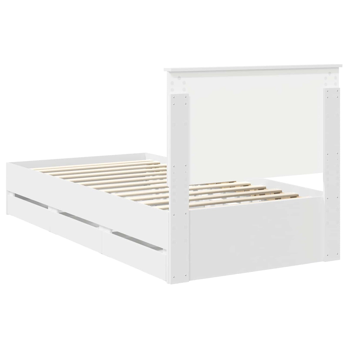 Bedframe Met Lade Met Opslag Ingenieurshout 100 x 200 cm Wit