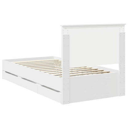 Bedframe Met Lade Met Opslag Ingenieurshout 100 x 200 cm Wit