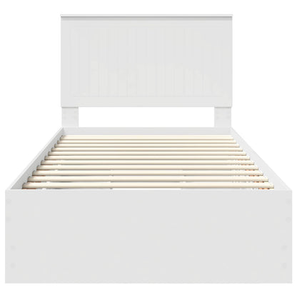 Bedframe Met Lade Met Opslag Ingenieurshout 100 x 200 cm Wit