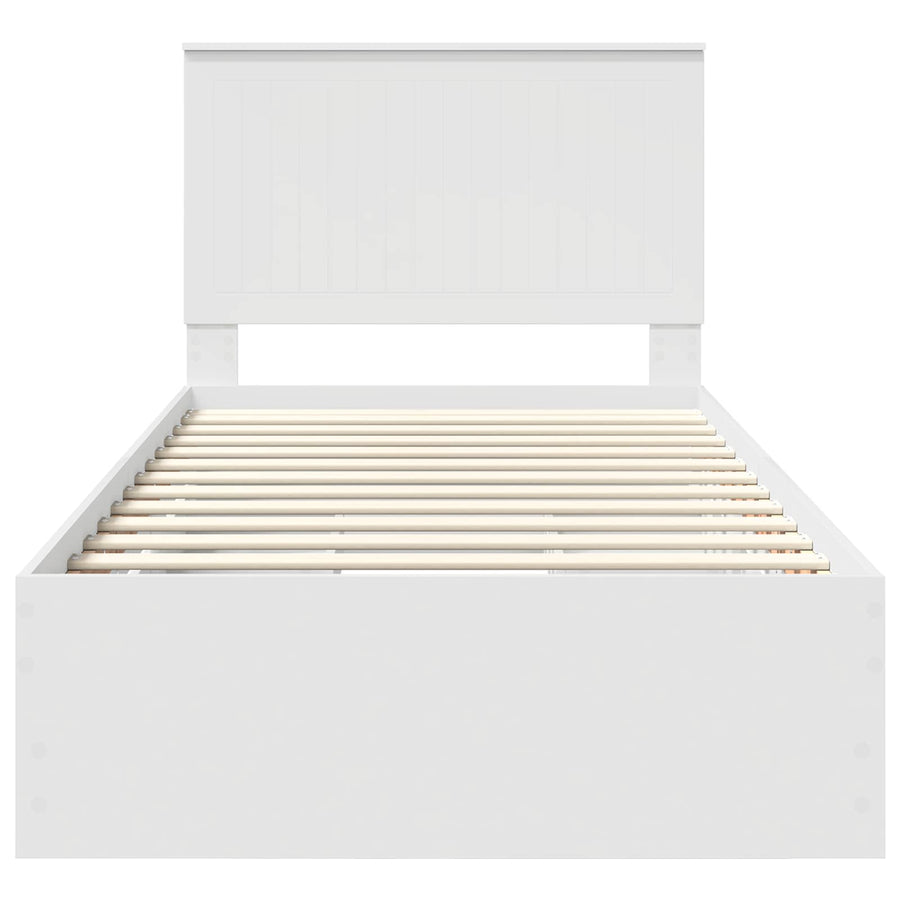 Bedframe Met Lade Met Opslag Ingenieurshout 100 x 200 cm Wit