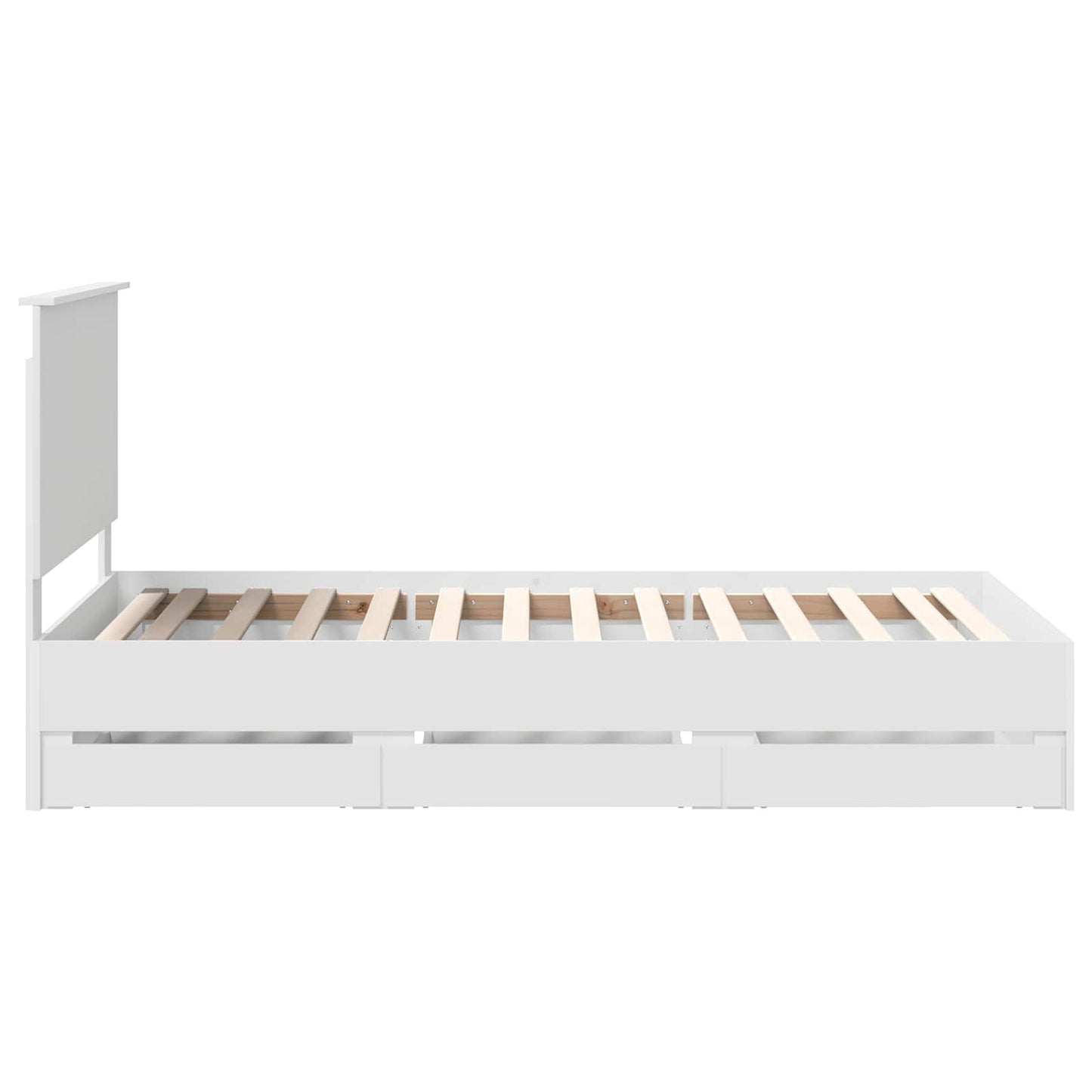 Bedframe Met Lade Met Opslag Ingenieurshout 100 x 200 cm Wit