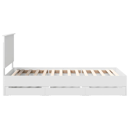 Bedframe Met Lade Met Opslag Ingenieurshout 100 x 200 cm Wit