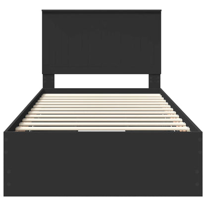 Bedframe Met Lade Met Opslag Ingenieurshout 100 x 200 cm Zwart