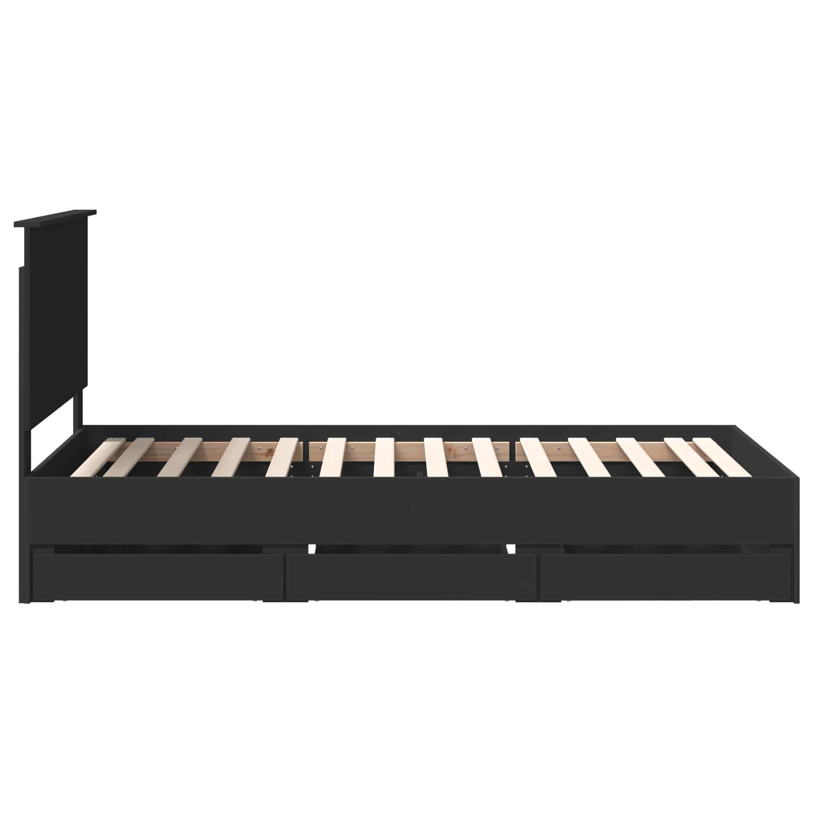 Bedframe Met Lade Met Opslag Ingenieurshout 100 x 200 cm Zwart