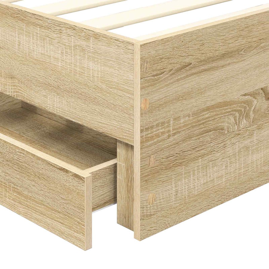 Bedframe Met Lade Ingenieurshout 100 x 200 cm Sonoma eiken