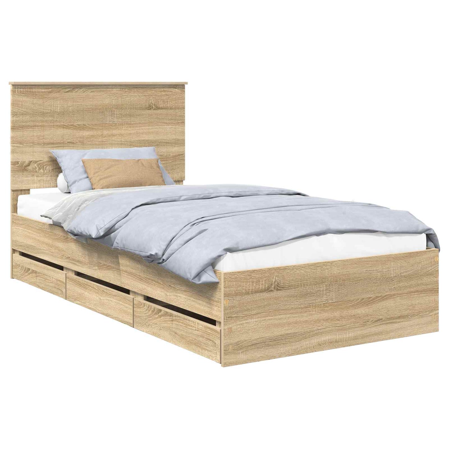 Bedframe Met Lade Ingenieurshout 100 x 200 cm Sonoma eiken