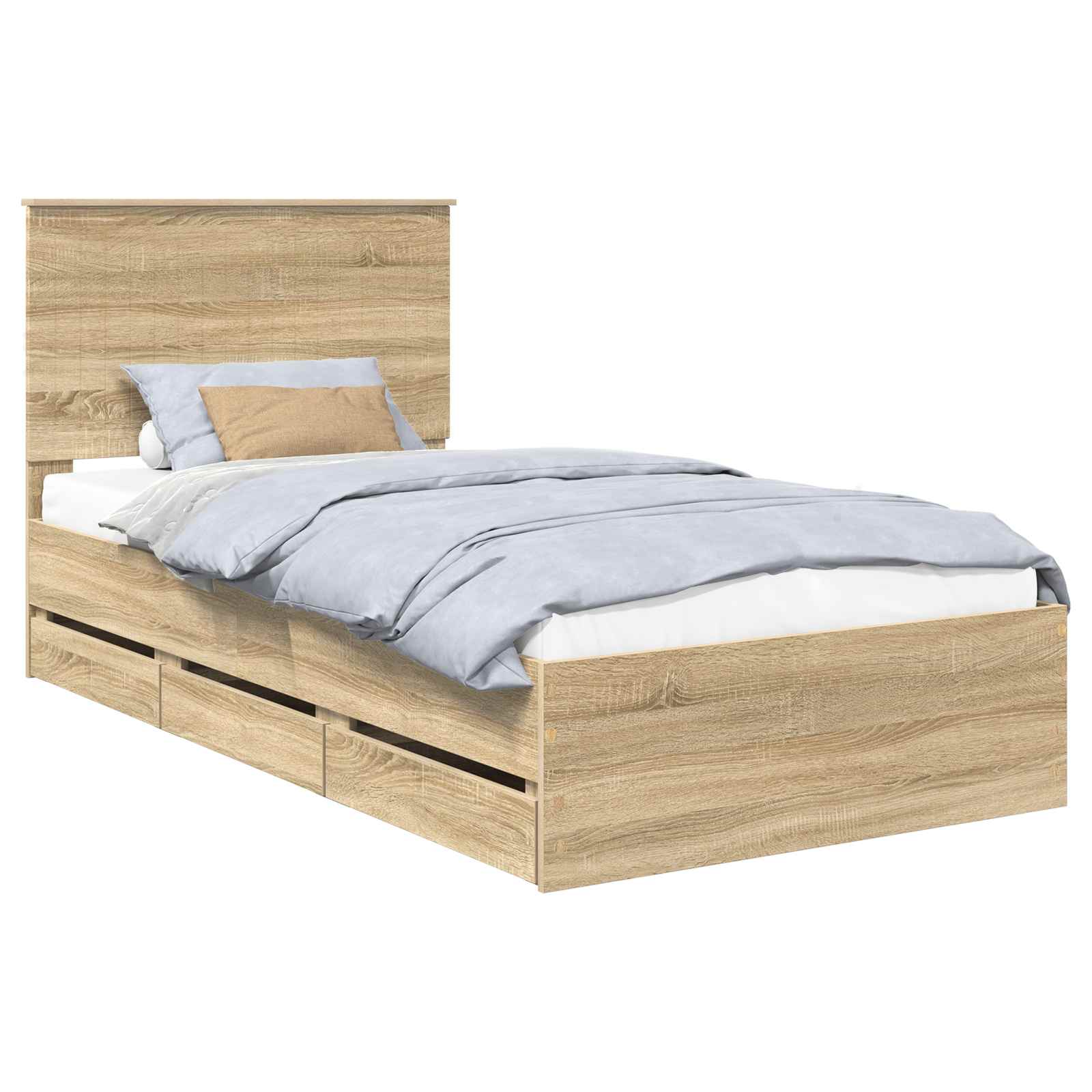 Bedframe Met Lade Ingenieurshout 100 x 200 cm Sonoma eiken