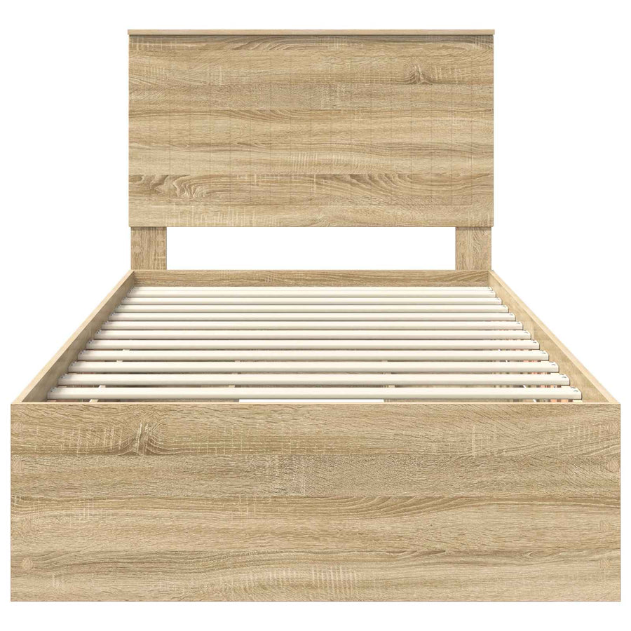 Bedframe Met Lade Ingenieurshout 100 x 200 cm Sonoma eiken