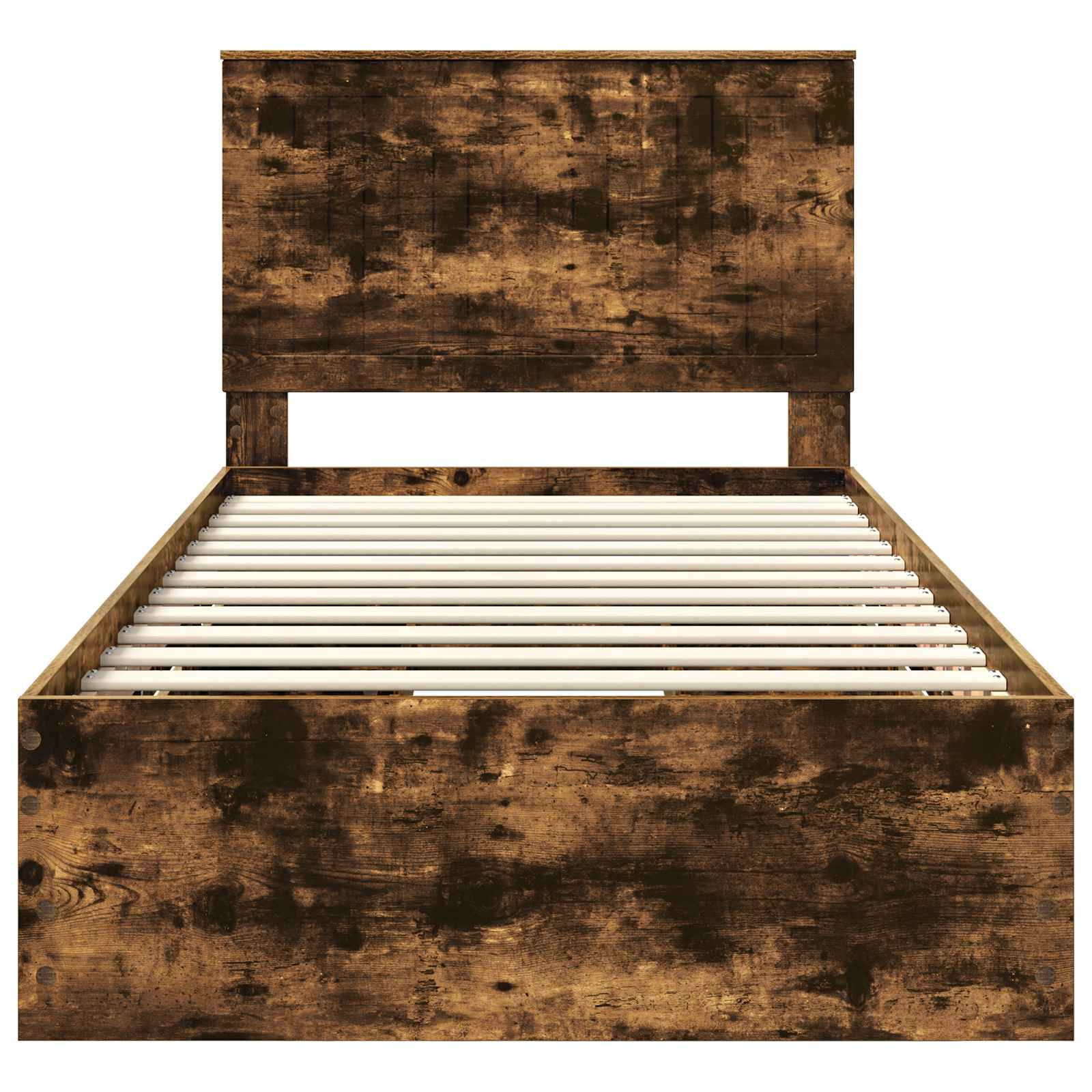 Bedframe Met Lade Ingenieurshout 100 x 200 cm Gerookt eiken