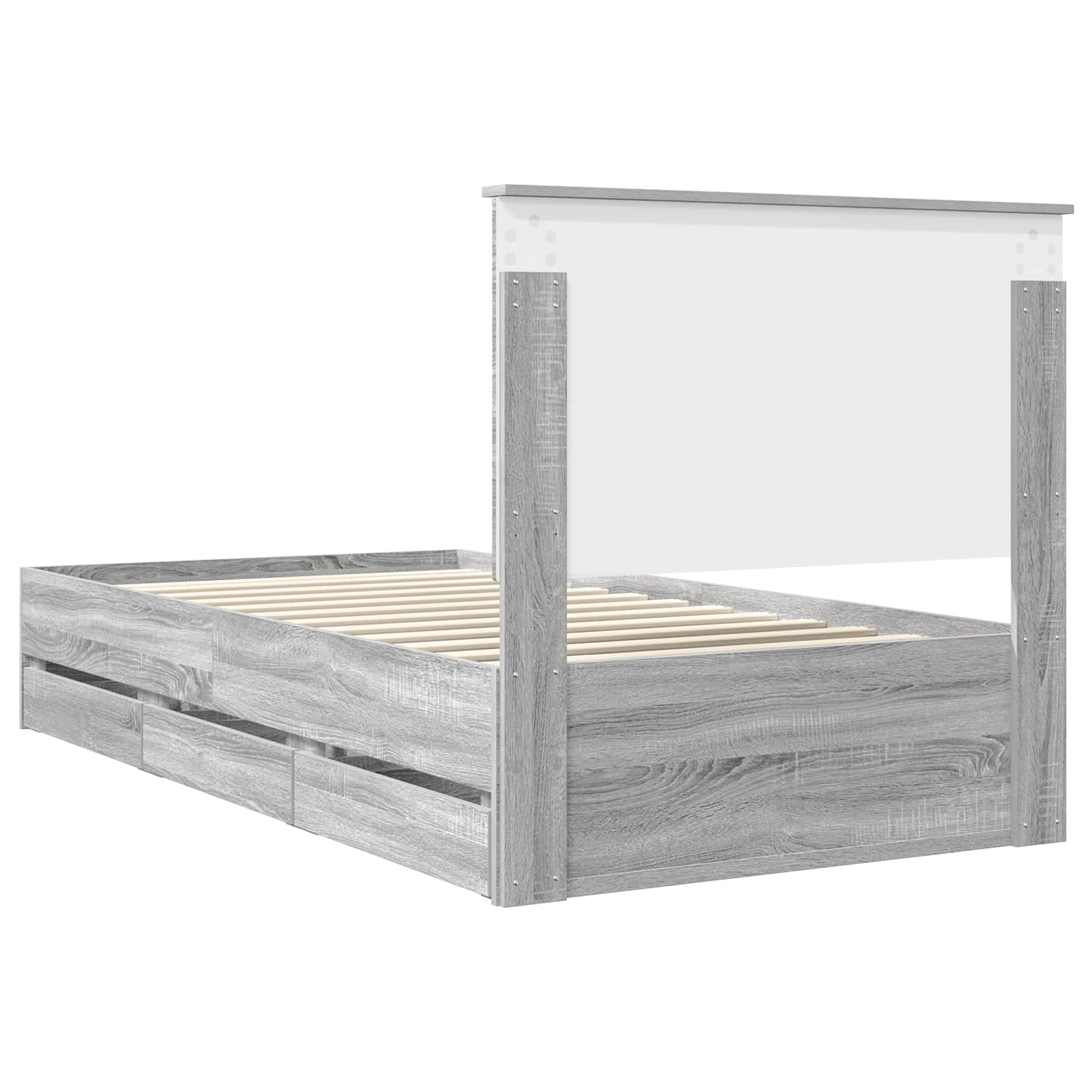 Bedframe Met Lade Ingenieurshout 100 x 200 cm Grijs sonoma