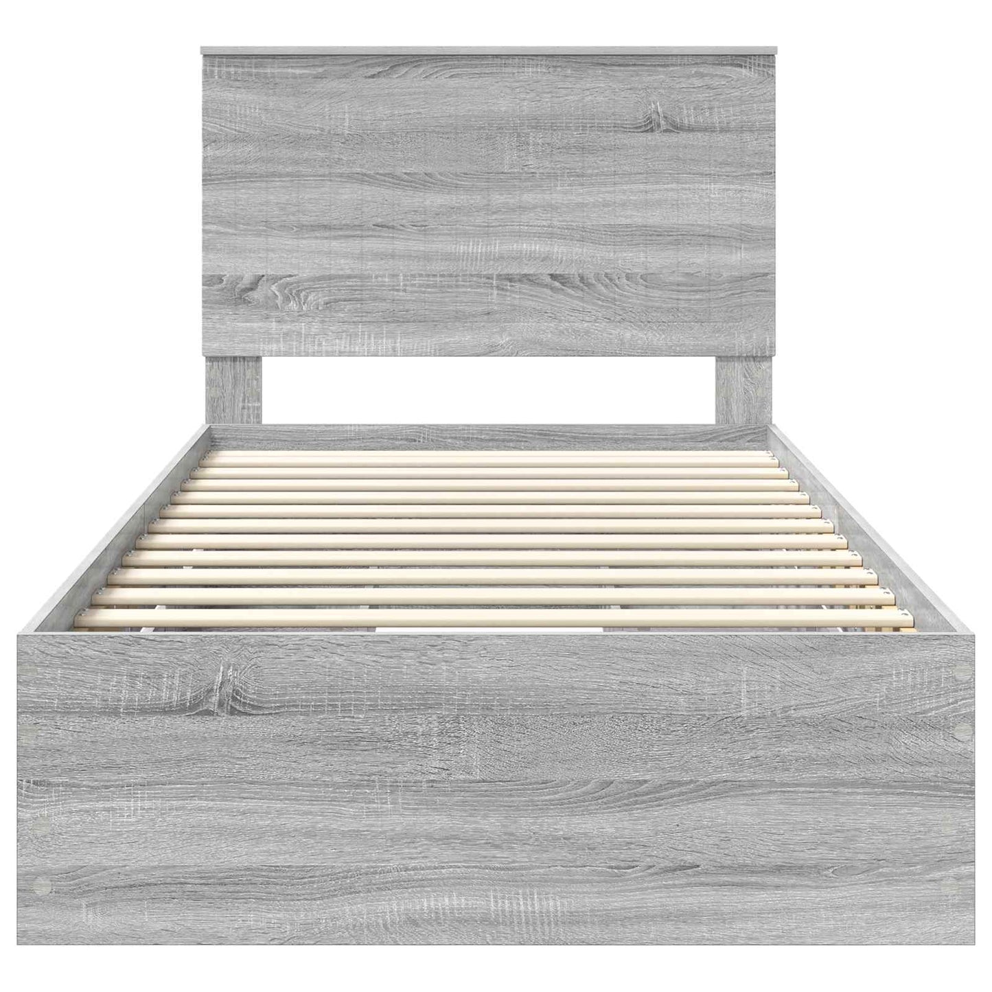 Bedframe Met Lade Ingenieurshout 100 x 200 cm Grijs sonoma