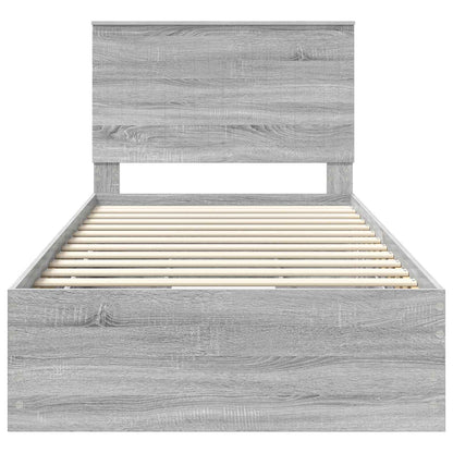Bedframe Met Lade Ingenieurshout 100 x 200 cm Grijs sonoma