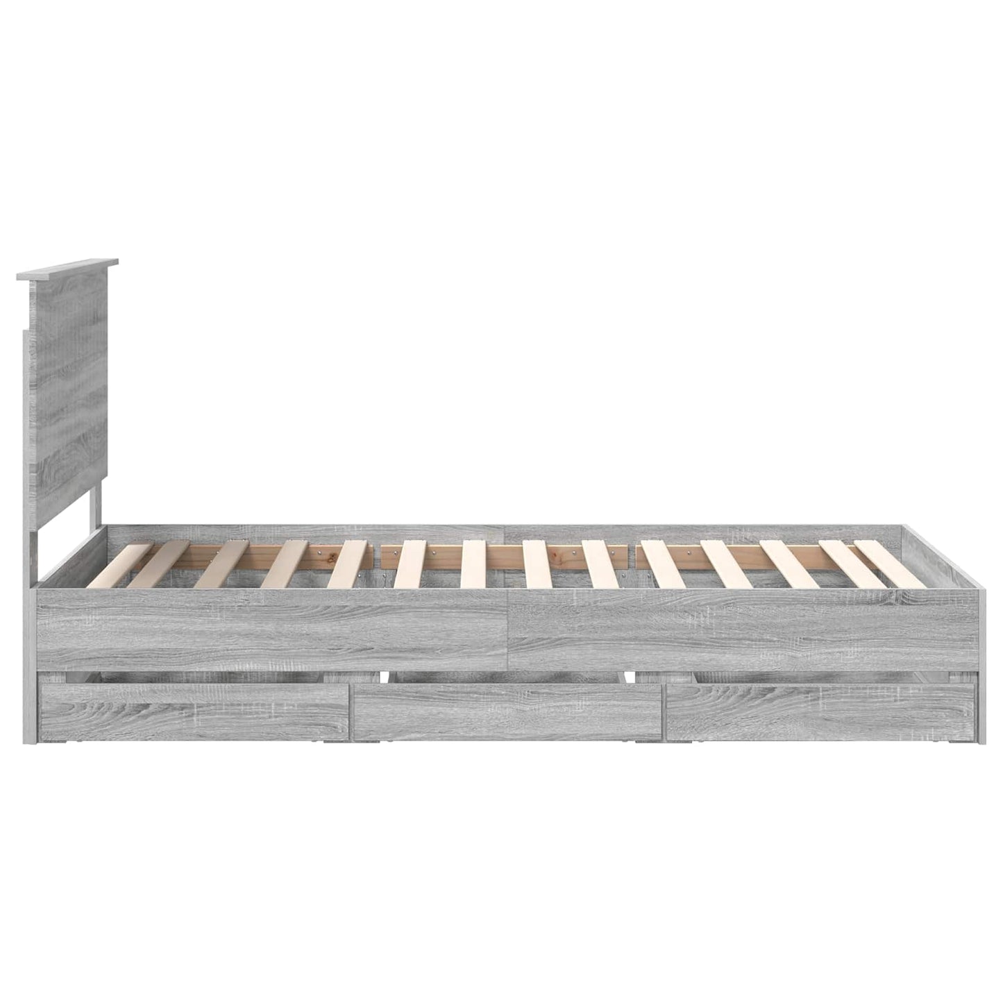 Bedframe Met Lade Ingenieurshout 100 x 200 cm Grijs sonoma