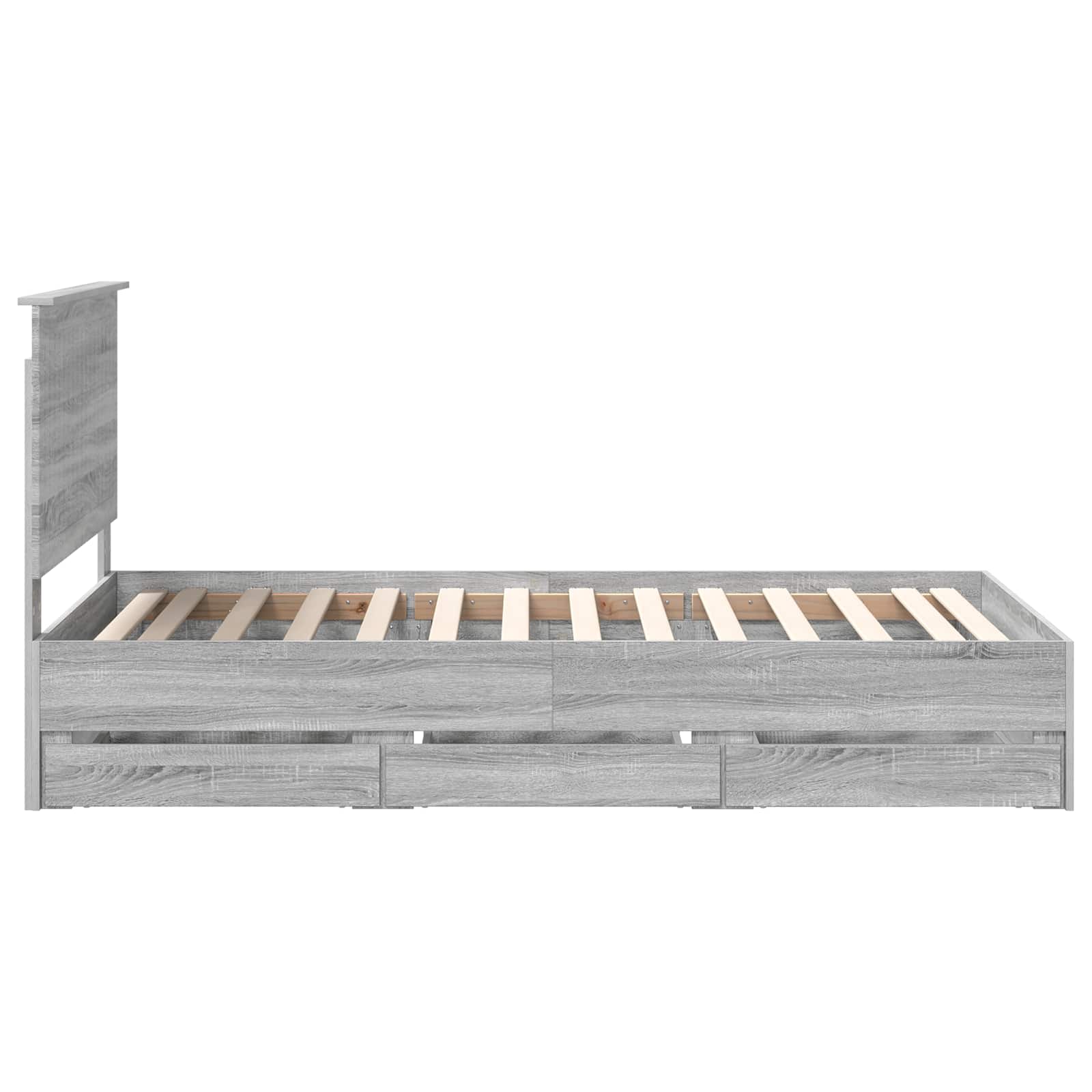 Bedframe Met Lade Ingenieurshout 100 x 200 cm Grijs sonoma