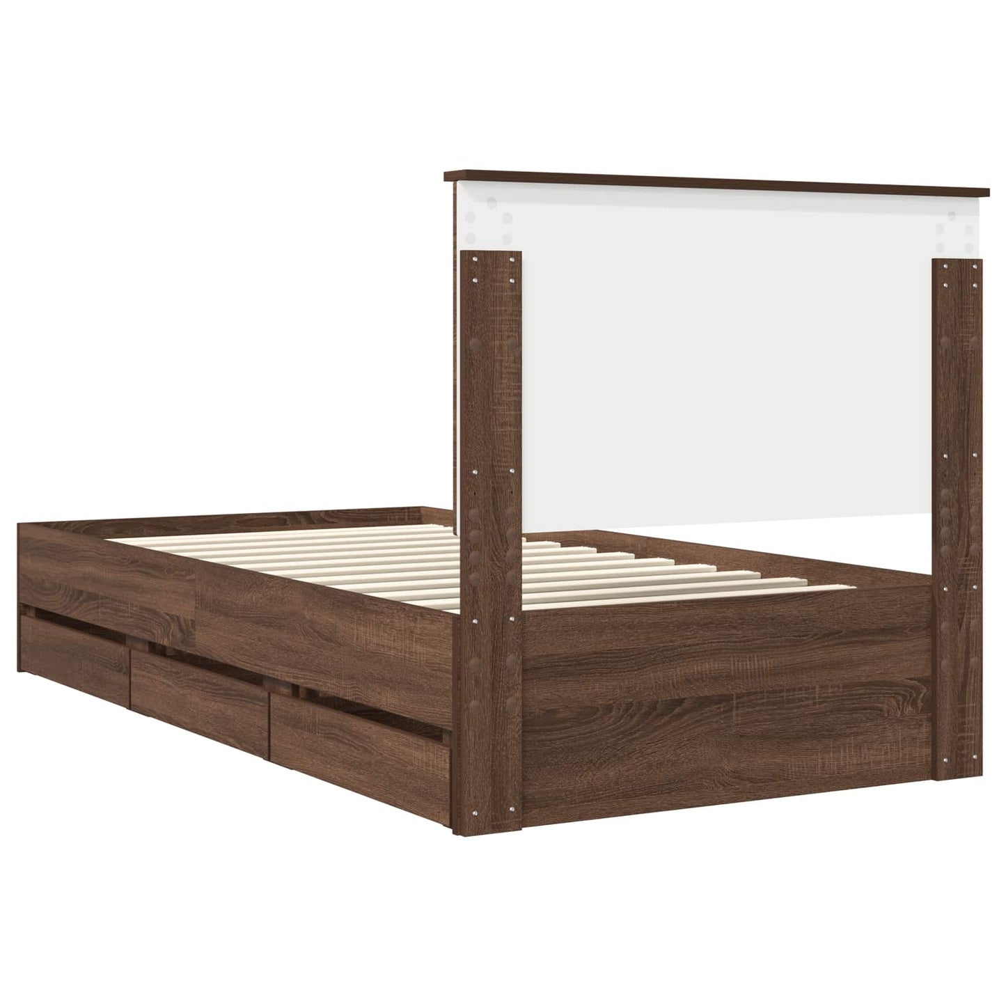Bedframe Met Lade Bruin Eiken Ingenieurshout 100 x 200 cm bruin eikenkleur