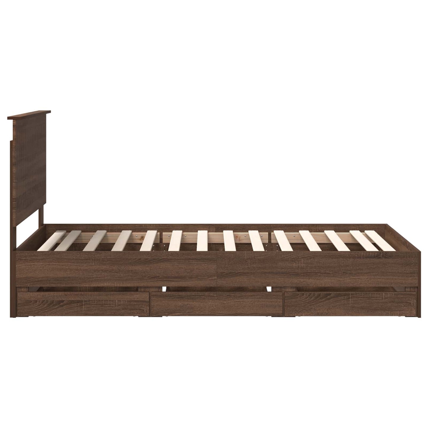 Bedframe Met Lade Bruin Eiken Ingenieurshout 100 x 200 cm bruin eikenkleur