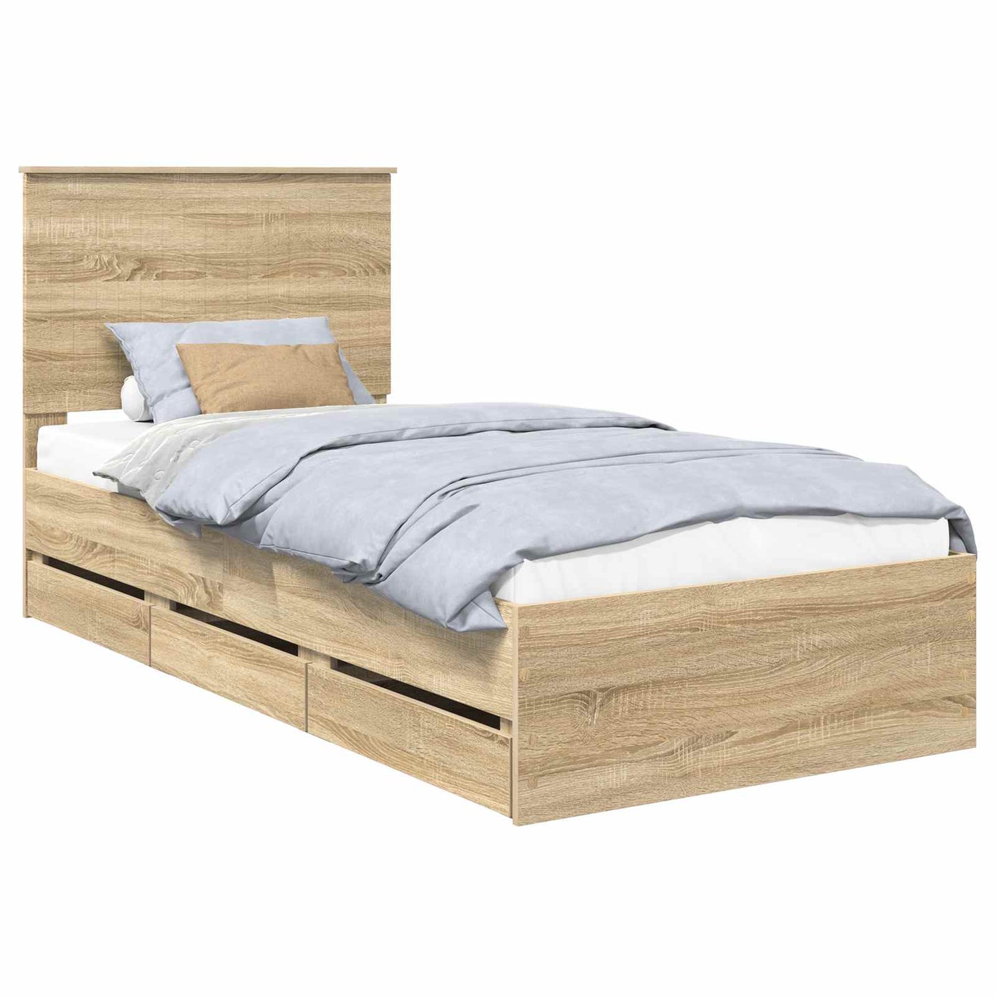 Bedframe Met Lade 90 X 190 Cm Ingenieurshout 90 x 200 cm Sonoma eiken