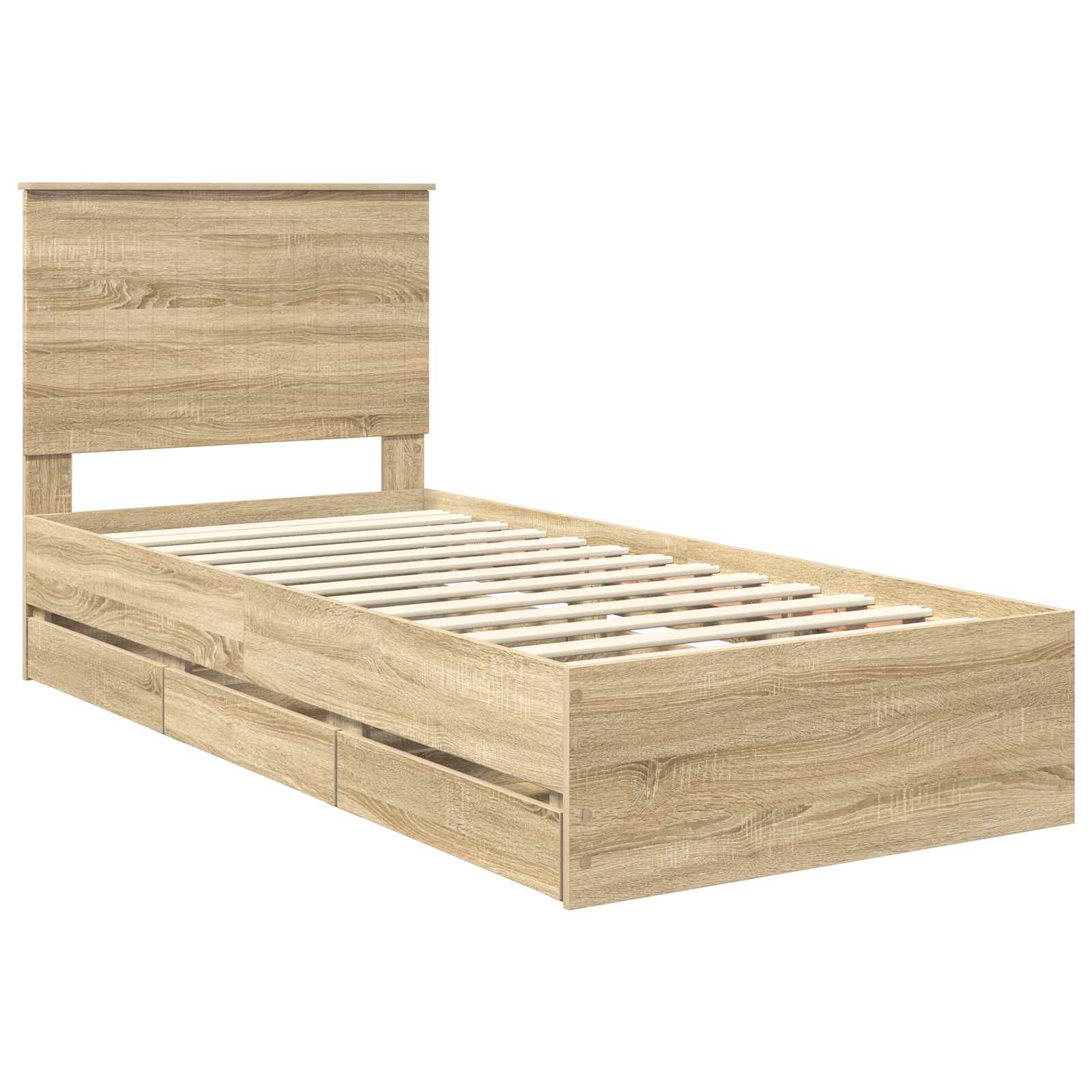 Bedframe Met Lade 90 X 190 Cm Ingenieurshout 90 x 200 cm Sonoma eiken