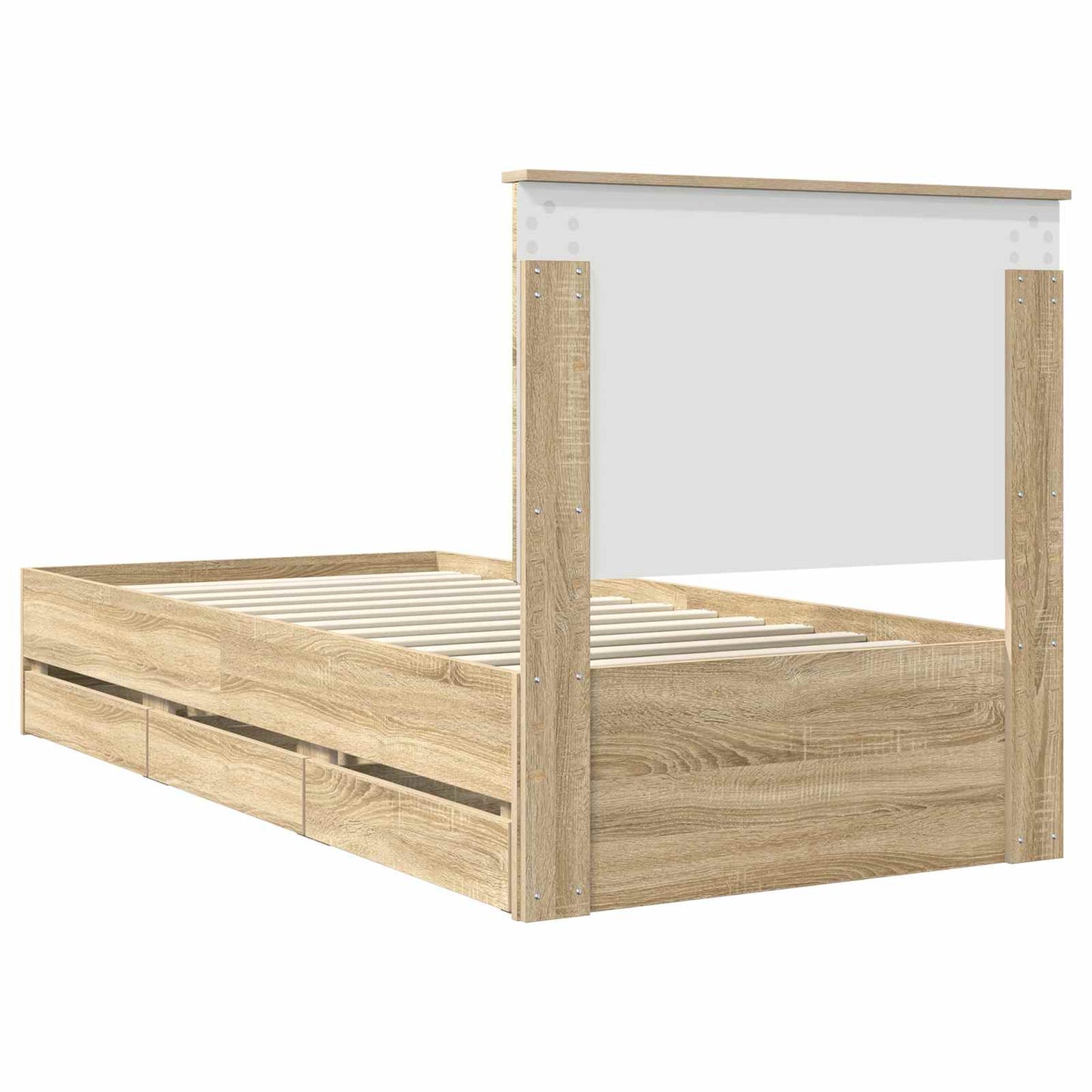 Bedframe Met Lade 90 X 190 Cm Ingenieurshout 90 x 200 cm Sonoma eiken