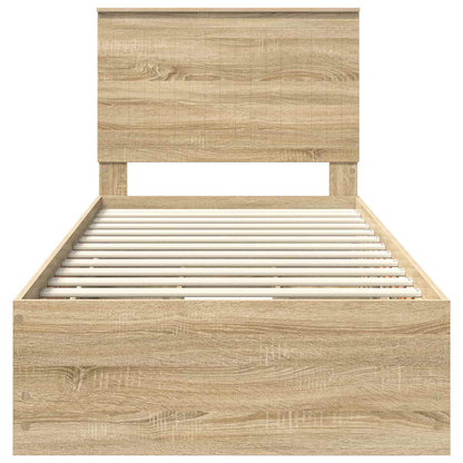 Bedframe Met Lade 90 X 190 Cm Ingenieurshout 90 x 200 cm Sonoma eiken