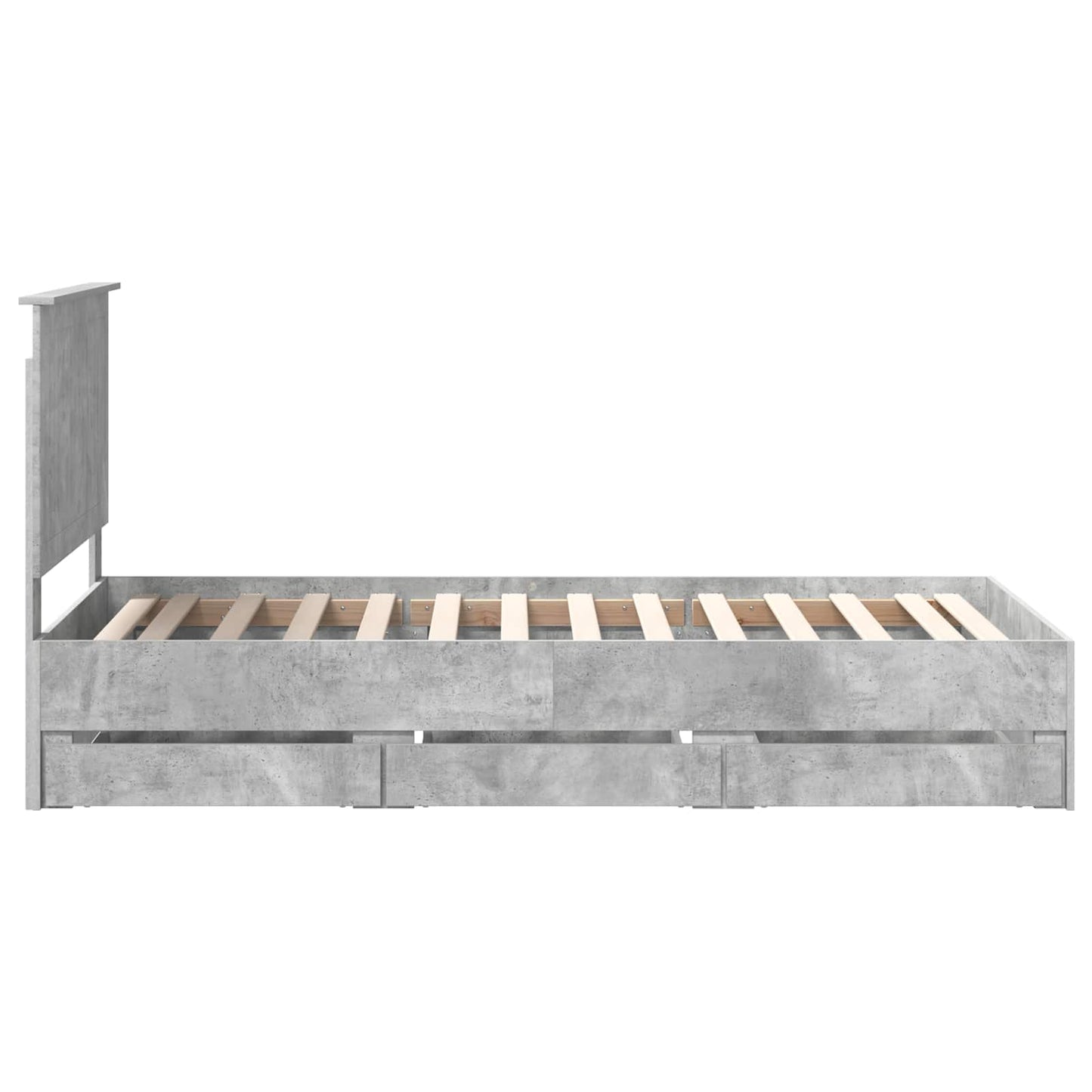 Bedframe Met Lade Beton Grijs 90 X 190 Cm Ingenieurshout 90 x 200 cm Betongrijs
