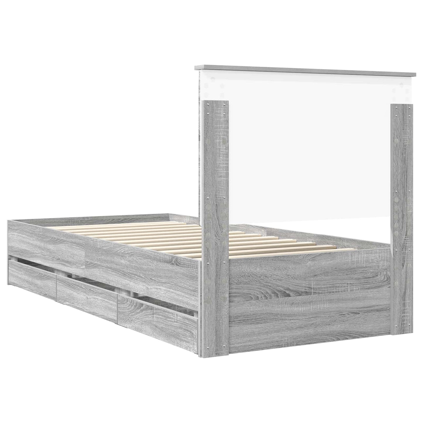 Bedframe met hoofdeinde Grijs Sonoma 90 x 190 cm Ingenieurshout