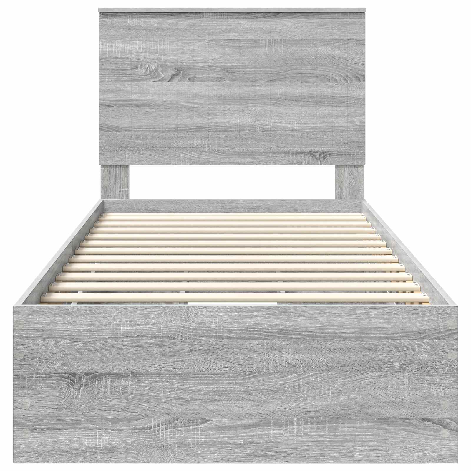 Bedframe met hoofdeinde Grijs Sonoma 90 x 190 cm Ingenieurshout